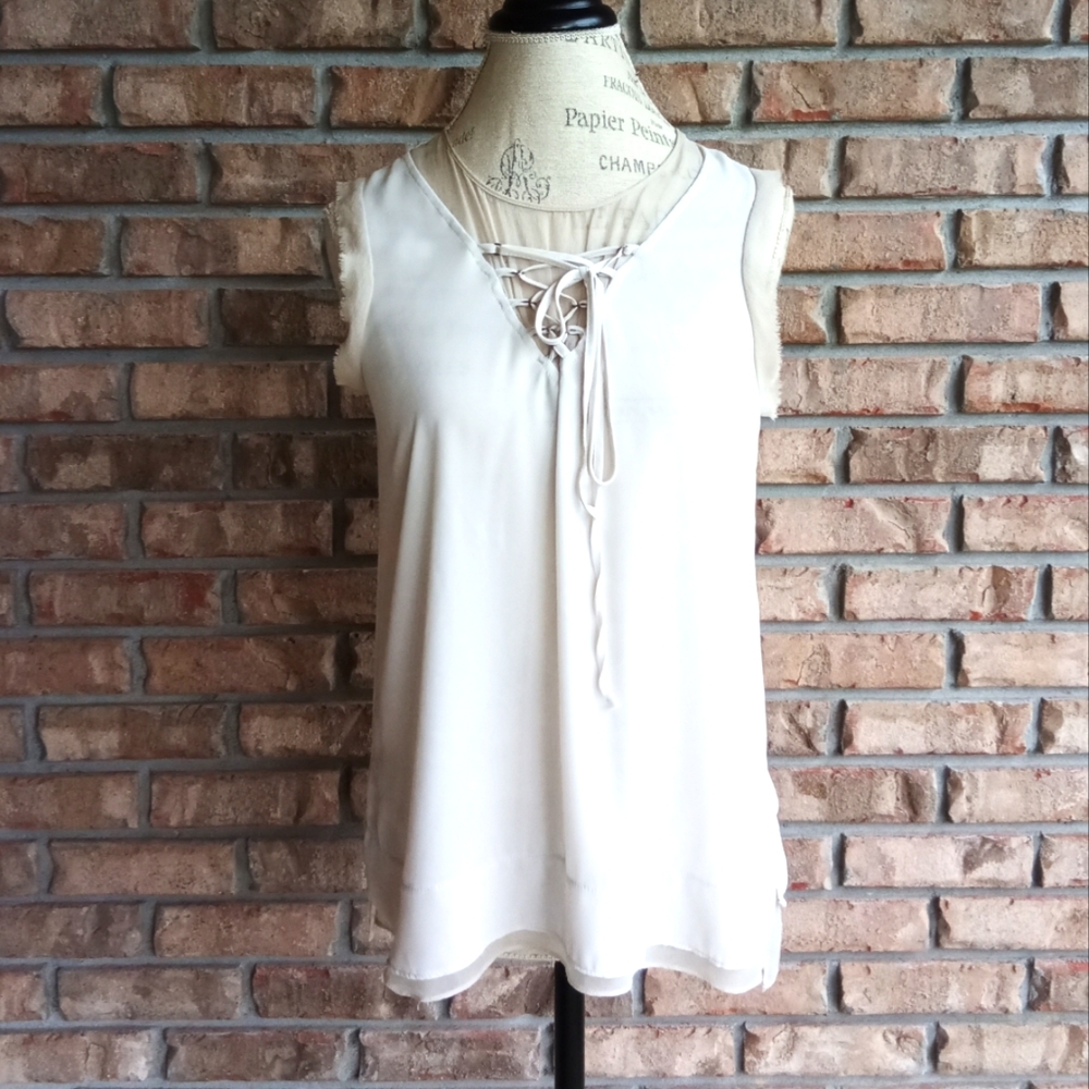 Lola & Sophie sleeveless silk blend top
